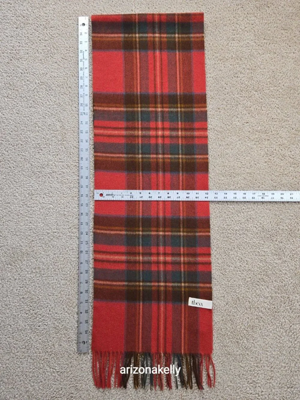 NWOT tbco Red Plaid Scarf Lambswool - Picture 3 of 12